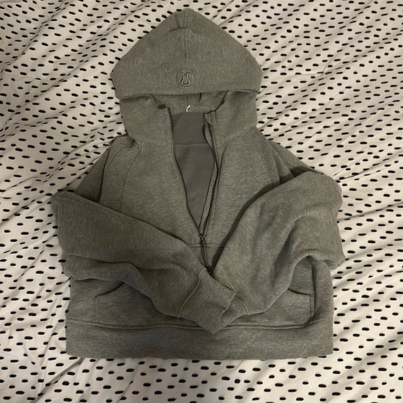 Lululemon Heathered Core Medium Grey Oversised Halfzip Hoodie - Picture 1 of 5
